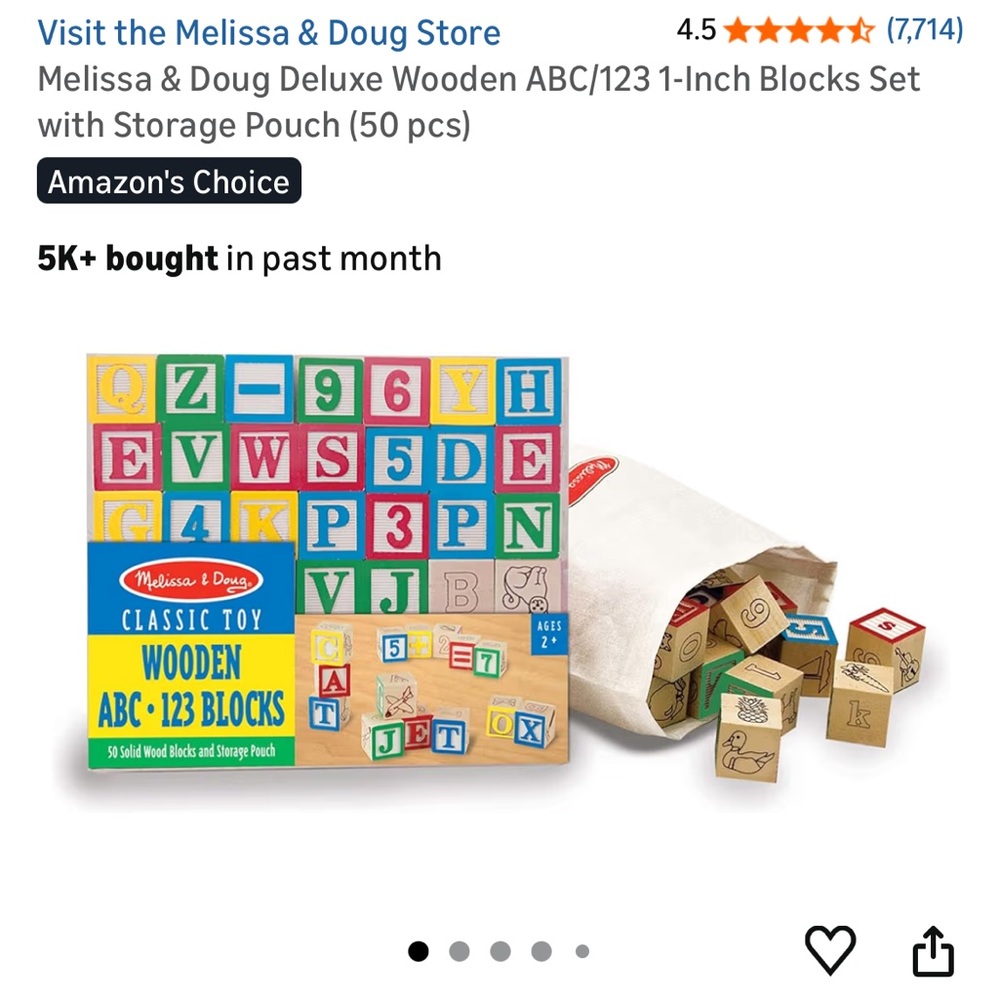 Melissa & Doug Colorful ABC-123 Learning Blocks - Picture 2 of 2